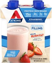 Atkins | Protein Shake | Strawberry | 4 Stuks | 4 x 325 ml