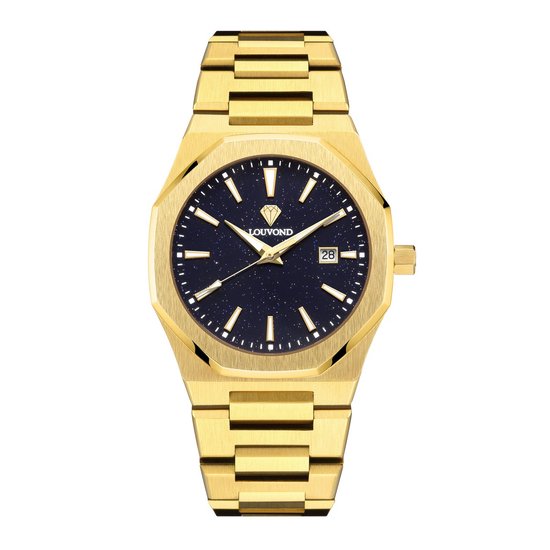 Louvond - Classique Ciel Gold - Luxe mannen horloge - Horloge heren - Horloge mannen - 40MM - Roestvrij staal - Saffierglas - Waterdicht