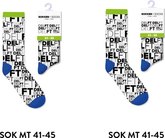 Delft sokken heren en dames - multipack 2 paar - cadeau voor man en vrouw