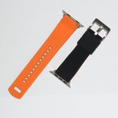 Apple Watch bandje Silicone Pro Oranje/zwart - 42 mm / 44 mm / 45 mm