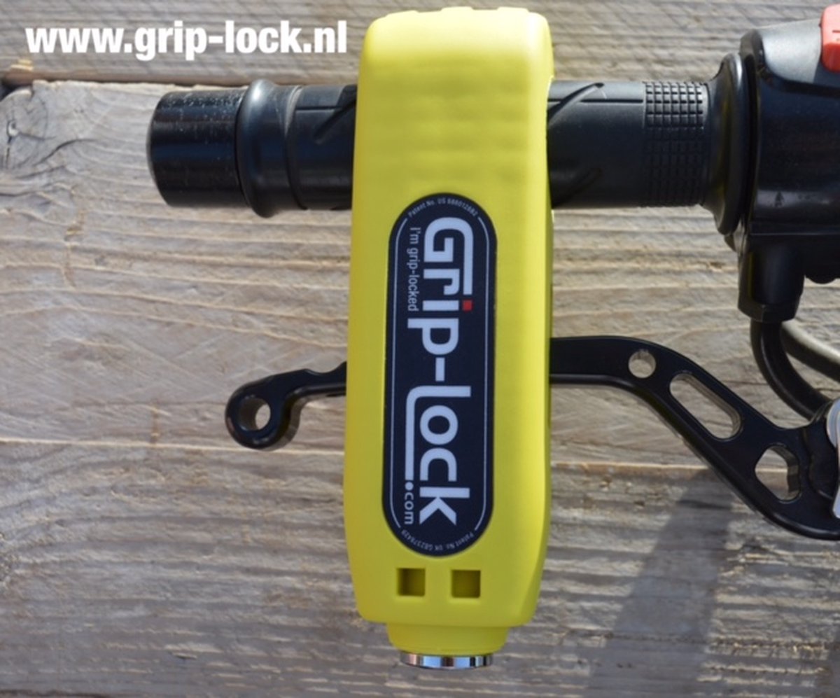 Grip-Lock motor/scooter/brommer stuurslot geel