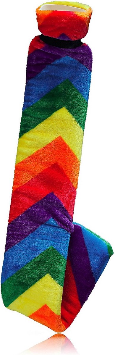 Goedkoopste Vagabond Warmwaterkruik - Long Bottle - Natuurrubber - (Afmeting 77 cm. lang x 12 cm. breed) - Zig Zag Fleece - in luxe geschenkdoos
