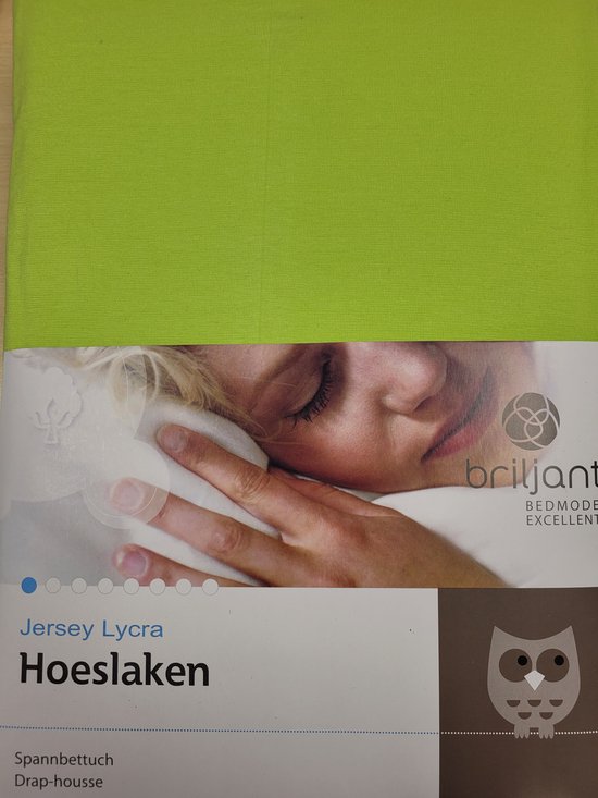 Briljant Jersey Lycra Hoeslaken 180X200-200X220 hoekhoogte 35 cm Lime