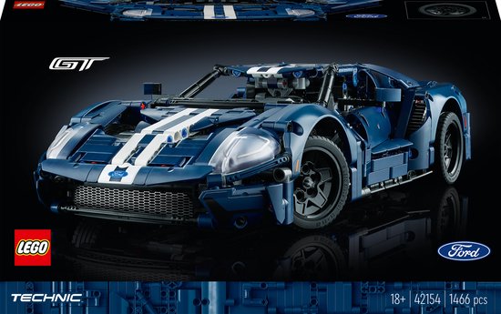 LEGO Technic 2022 Ford GT Auto Supercar Modelbouwpakket voor Volwassenen - 42154