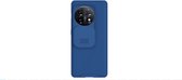 Geschikt voor Nillkin CamShield OnePlus 11 Hoesje met Camera Slider Back Cover Blauw