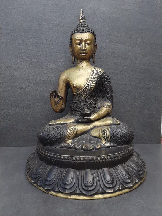 Statue de bouddha en bronze/laiton-Abhaya-mudrā-Asie