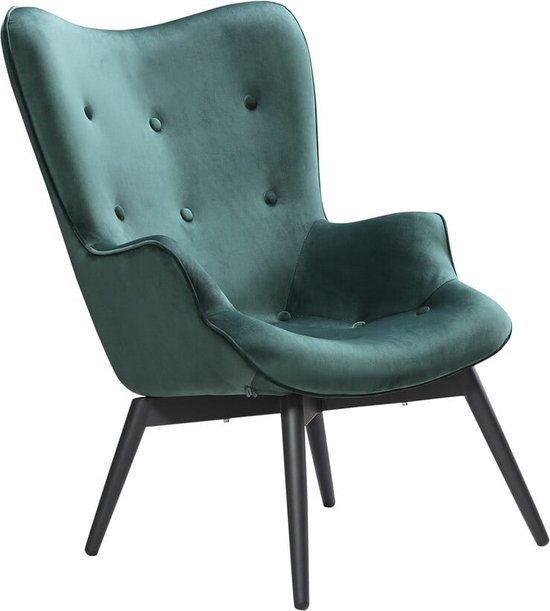 Fauteuil Christine Groen - Fluweel - Zithoogte 40 cm