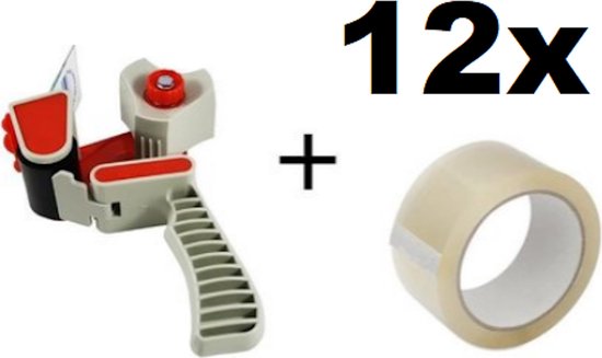 Foto: Taperoller tape dispenser 12 rollen verpakkingstape