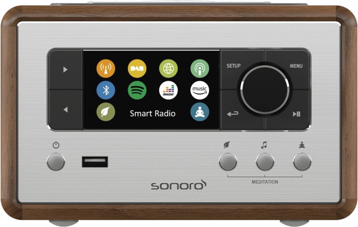 Sonoro - Relax X internet radio met Wi-Fi Spotify Connect FM/DAB+ radio en Bluetooth - Walnoot