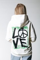 Colourful Rebel Love Peace Oversized Hoodie - M