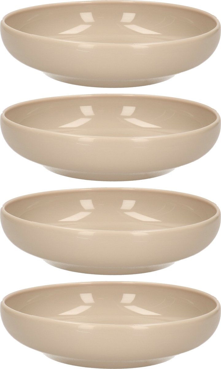 Plasticforte Kommetje/schaaltje - 8x - taupe - D16 x 4 cm - 520 ml - kunststof