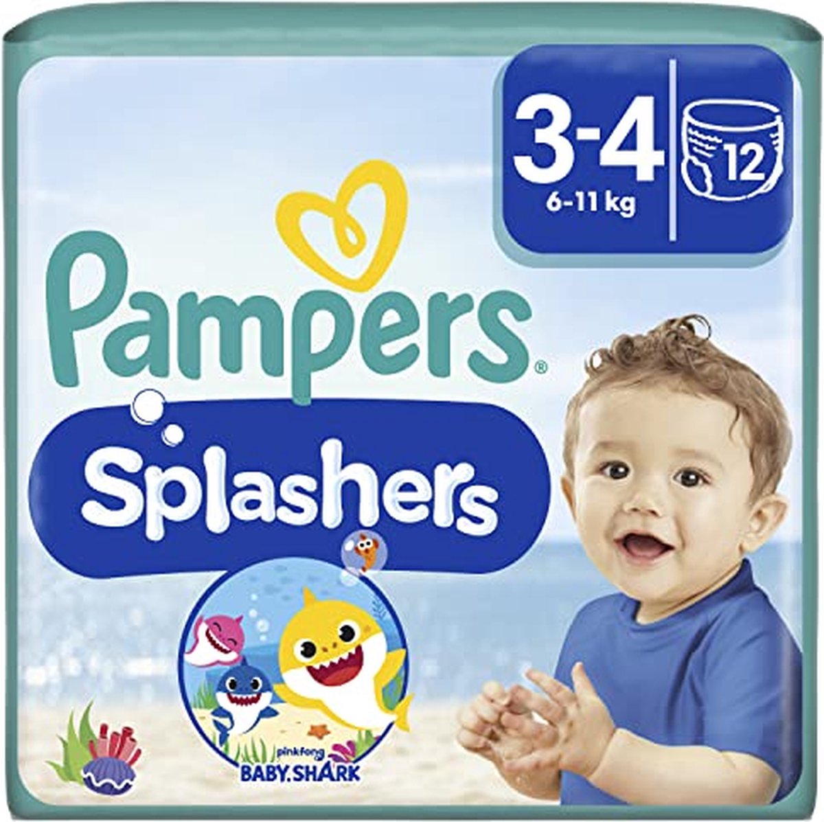 Pampers Splashers 12 Wegwerpbare Zwemluiers - Maat 3-4 - Pampers
