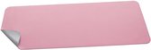 Sigel bureauonderlegger - 80 x 30 cm - roze/zilver - dubbelzijdig - SI-SA605