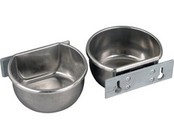 RVS voerbak- / drinkbak 300 ml met wandmontage - Voerbakjes - Benodigdheden - Servies - rvs voerbak vogel
