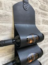 Dries Design D3SD - wijnfles houder - wijnflessen houder - flessenhouder - wijnrek - flessenrek - cognac rek - whisky rek - leder 6 - zwart