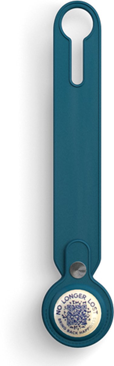 NoLongerLost - Bagagelabel - Blauw leder - Unieke QR code - Witte Tag