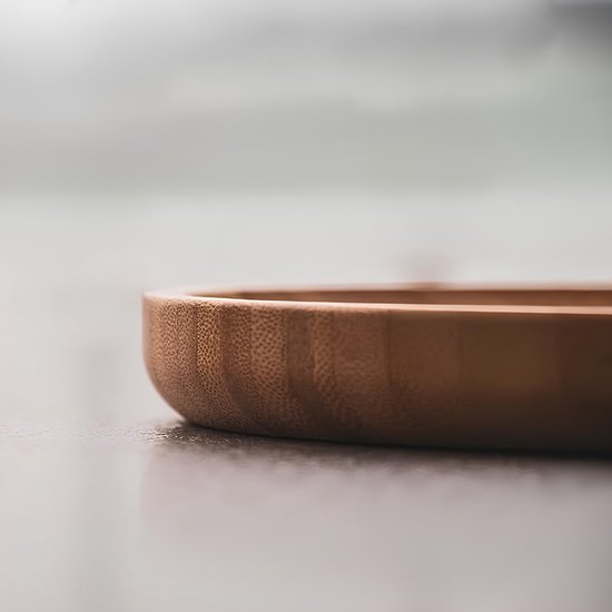 pandoo Herbruikbare bamboeborden, 100% bamboe, ronde houten borden, bamboeborden, bamboedecoratie, dinerborden, houten borden, herbruikbare borden, 30 cm