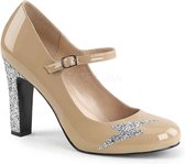 Pleaser Pink Label Hoge hakken -45 Shoes- QUEEN-02 Creme