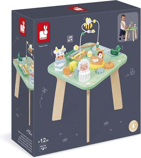 Janod Ik Leer - Houten Activiteitentafel De Weide - Met 7 Verschillende Activiteiten Om De Ontwikkeling Te Stimuleren - Hoogte Van De Tafel: 32 cm - Geschikt Vanaf 1 Jaar van Janod — afbeelding 4