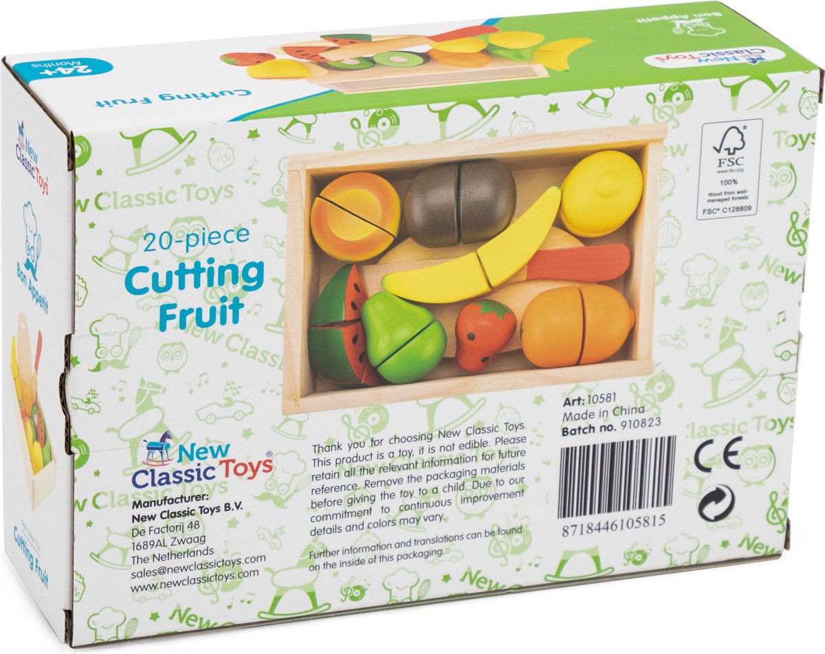 New Classic Toys Corbeille fruits à découper enfant bois