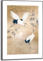 Schilderij Kraanvogels in goud 70x50 cm