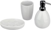 Witte keramische badkamerset - 3 accessoires - Overig - Wit - SILUMEN