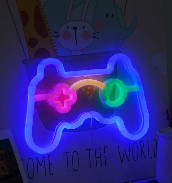 Neon verlichting game controller - Game -Neon wandlamp - Neon ligt - Led - Sfeerverlichting - Neonlicht - Neon lamp - Game controller - Game - Controller - Neonverlichting - Neon verlichting - Verlichting - Playstation - Kindertafellampen