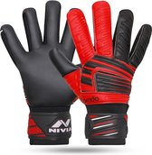 Nivia Raptor Torrido Football/Soccer Goalkeeper Gloves with Wrist Support for Mens & Womens (Black/Red, Size-Medium) | Material: Rubber | Comfortable Fit | ‎Extra Grip | Football Gloves