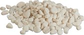 Relaxdays witte kiezelstenen - hobbystenen - 25-40 mm - decoratieve stenen - 5 kg - marmer