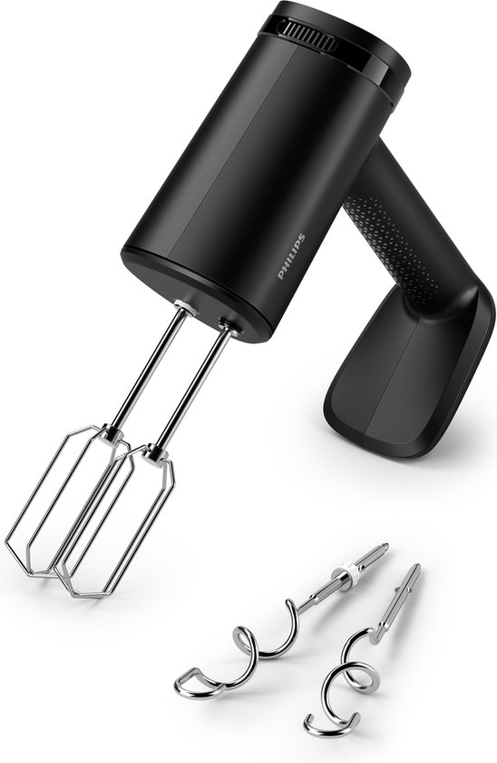 Philips Handmixer HR3781/00 - 500 Watt - Incl Kneedhaak, Kloppers/Garde - Turbofunctie - Ergonomisch - Vaatwasserbestendig - Zwart