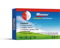 Mission 3-IN-1 - Cholesterol teststrips 5 stuks voor MissionĀ® Cholesterol Meter