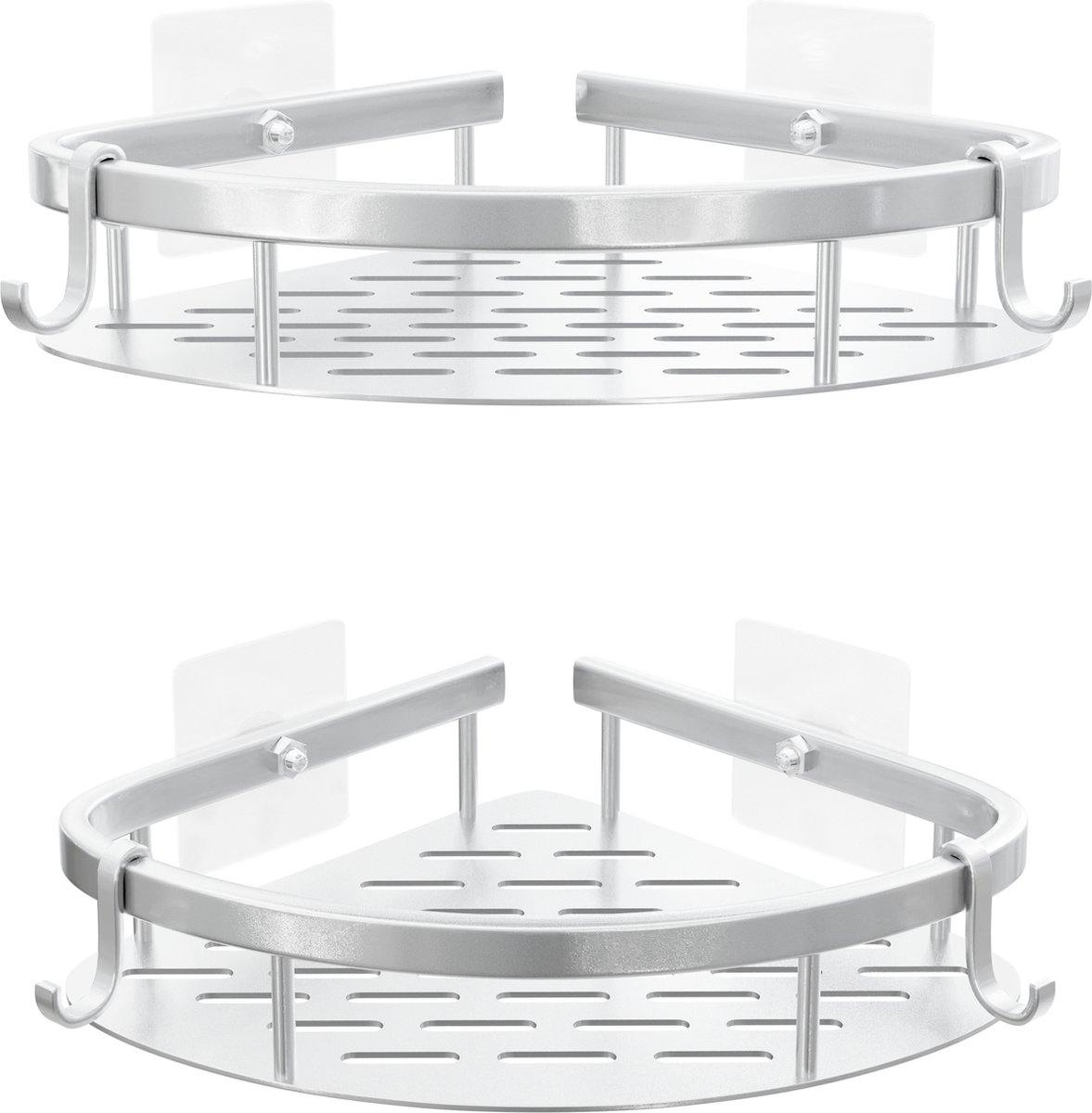 Nolad® - Doucherek zonder boren - Keukenrek - Doucherekje - Gootsteen organizer - Badkamer accessoires - Zilver