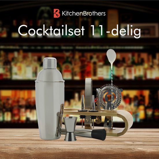 Cocktail shaker set 16 delig Inclusief Video receptenboek