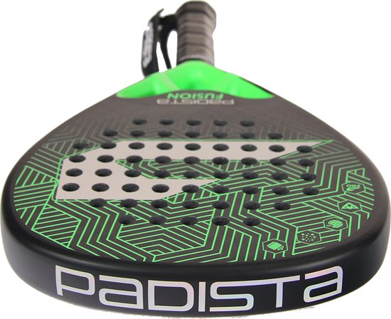 Padista Fusion Padel racket - Padel - 12K Carbon - Groen - Sandy Spray - Druppelvorm - Black EVA Foam - Incl. padeltas