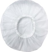 Douchemuts wit 2 stuks - shower cap white - nylon/kunststof - unisex - one size - herbruikbaar