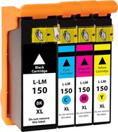 Geschikt voor Lexmark 150 / 150XL - Multipack 4 Inktcartridges - Geschikt voor Lexmark Interpret S415, Lexmark Intuition S515, Lexmark Pro 715, Lexmark Pro 910, Lexmark Pro 915, Lexmark S315