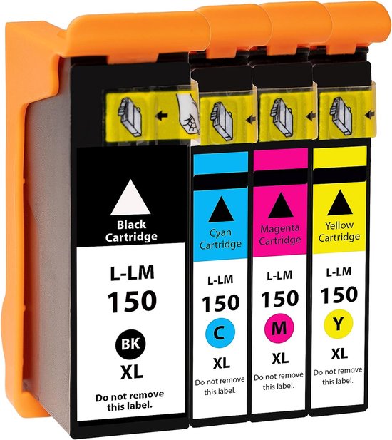thumbnail image 2 of 4-Pack 150XL Compatible Ink Cartridges For Lexmark Pro715 / Pro915 (Black, Cyan, Magenta, Yellow) 2 of 6
