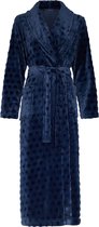 Blauwe lange badjas Pastunette - fleece dames badjas - luxe & kwaliteit - maat S (36-38)
