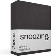 Snoozing velours hoeslaken - Lits-jumeaux - Antraciet
