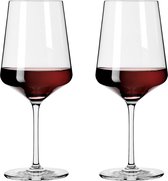 Rodewijnglas 500 ml - serie lichtwit - 2 stuks in geschenkset - stijlvol modern