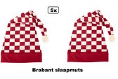 5x Bonnet de couchage rouge/blanc à carreaux - Bonnet de couchage brabant - Sleeper festival Brabant party soirée à thème bonnet de couchage