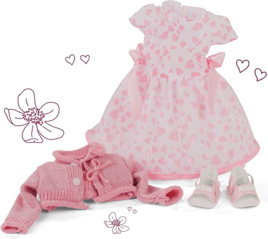 Götz poppenkleding Combinatie Pink love voor pop van 45-50cm van Götz — afbeelding 4