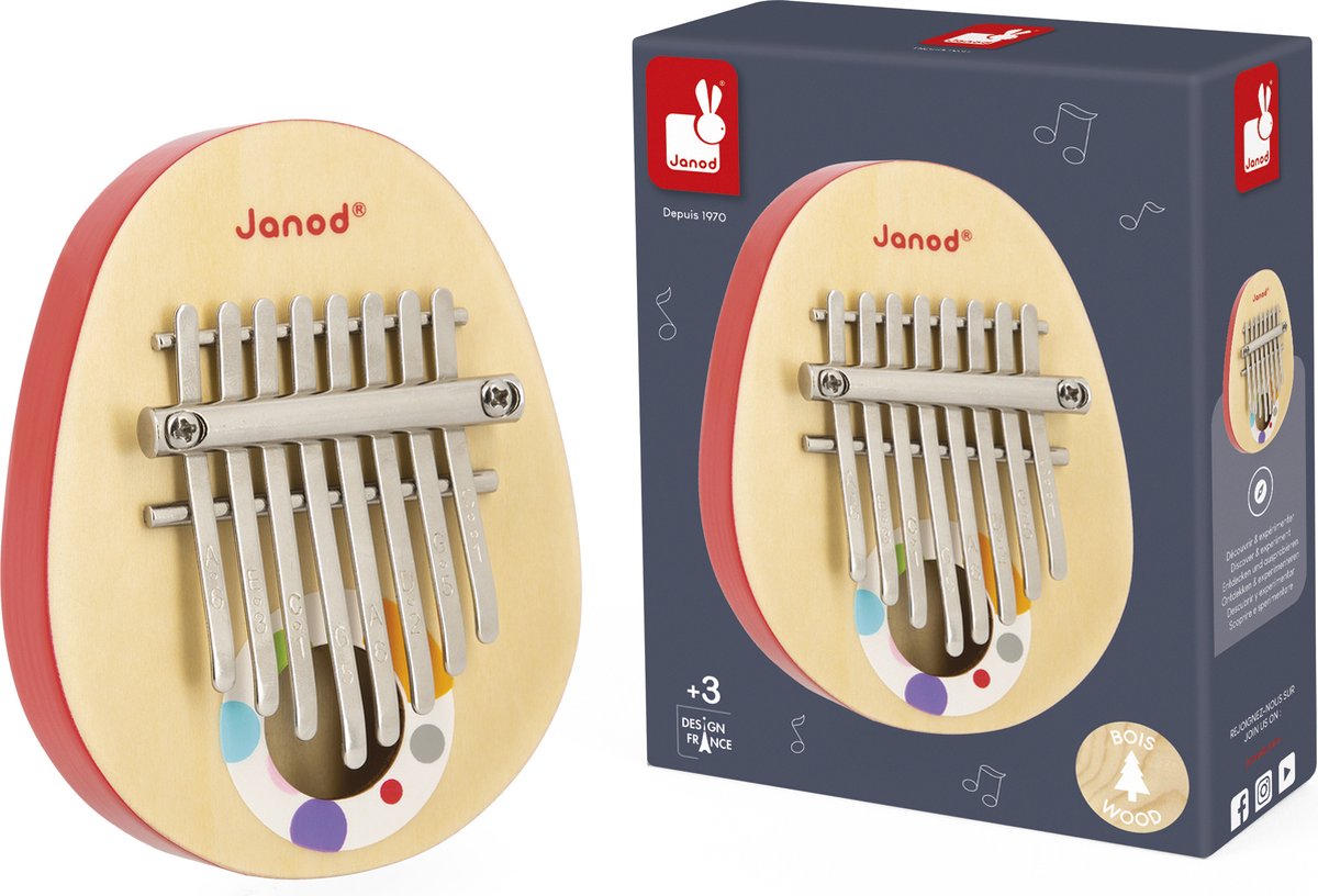 Colorful Sun® Kalimba set - 8 notes - Piano à pouces - Instrument de  musique - Bois