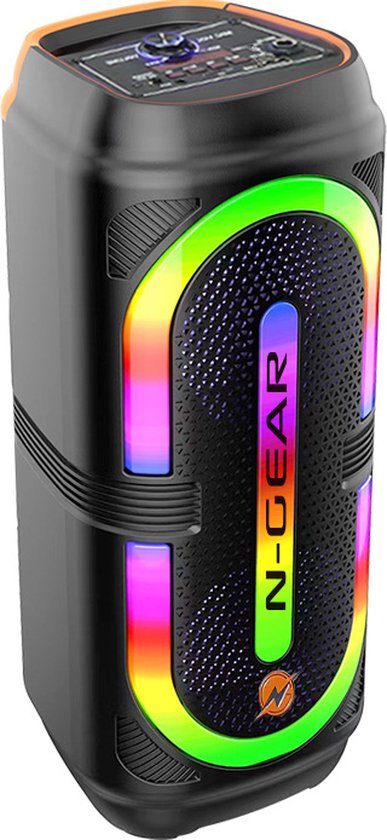 N-GEAR LGP24C - Draadloze Bluetooth Party Speaker - Karaoke Set - Met 1 Microfoon & Discoverlichting - N-GEAR