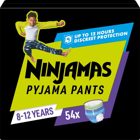 Pampers Ninjamas Nachtluiers Maat 8 (8-12 jaar) Jongen 54 stuks | bol