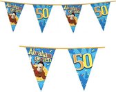 Vlaggenlijn 50 jaar - Abraham - Abraham gezien - Vlaggetjes - Verjaardag - Versiering - Decoratie - Volwassenen - Heren - Folie - 6 meter - Blauw