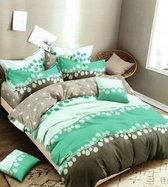 Housse de couette 200x220 satin de coton 3 pièces vert menthe à