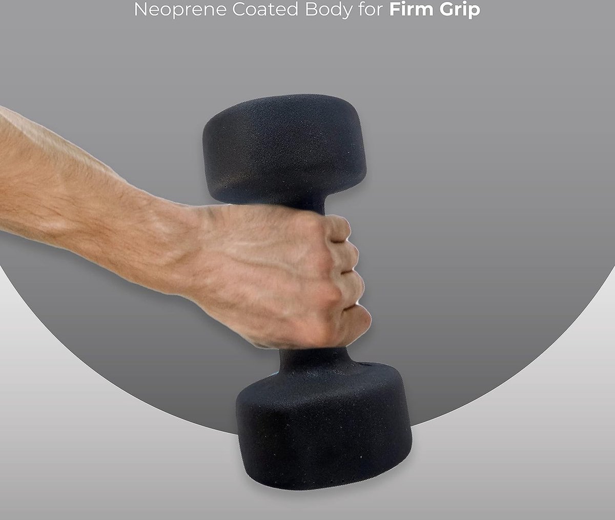 ab.Neoprene Dumbbells Pair Set of 2 (Black, 5 Kg) Material-Vinyl | Skin Friendly | Exercise and Fitness for Womens and Mens at Home/Gym | Adjustable Workout | Build Strength | Excellent Training Features – foto 2