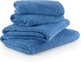 Super fluffy handdoek set, 2 douchehanddoeken 80 x 150 cm & 2 handdoeken 50 x 100 cm, Made in Germany, 100% katoen, korenbloem