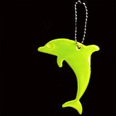 Reflecterende sleutelhanger - 1 stuks - Dolfijn - Geel